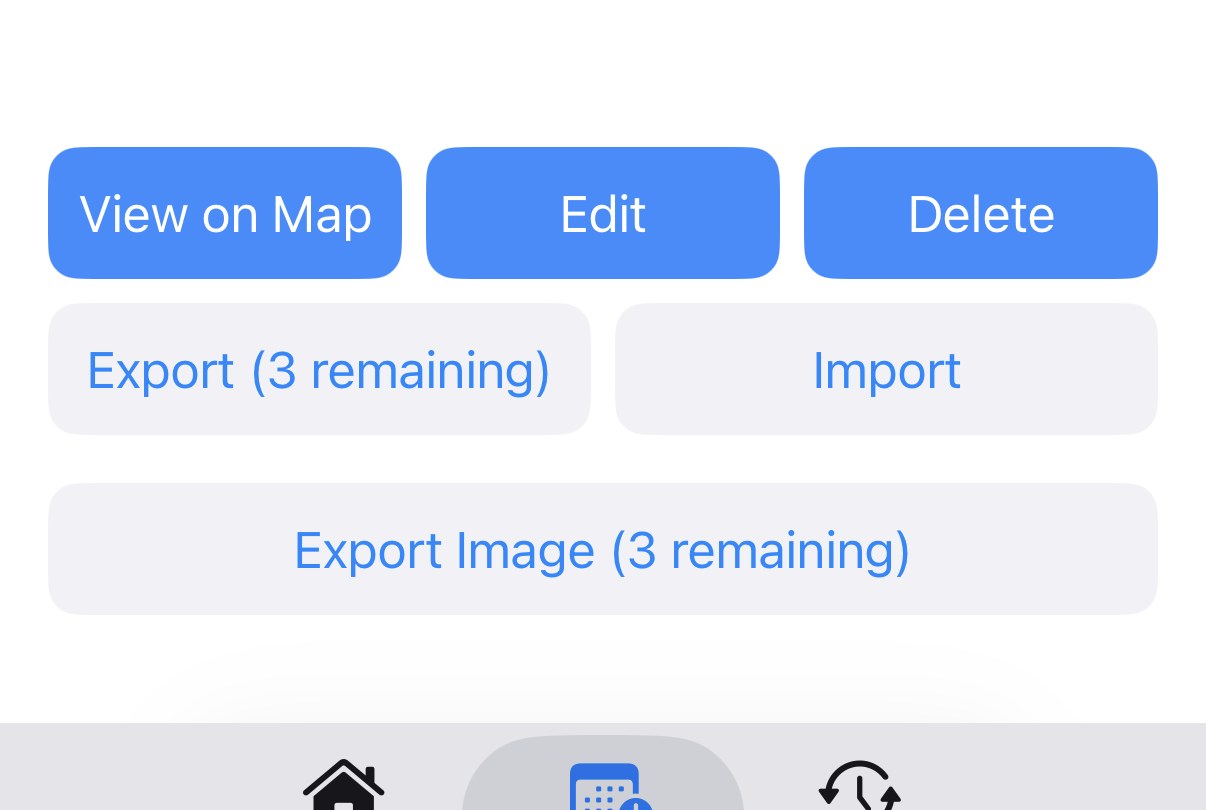 Export and image export buttons showing remaining free uses